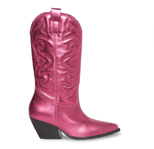 Steve Madden West Pink Metallic Cowboy Boots
