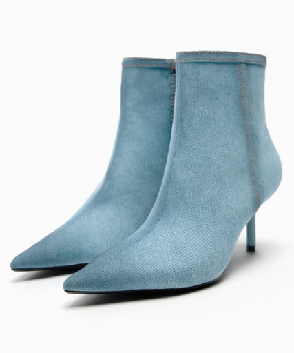 ZARA HEELED DENIM ANKLE BOOTS