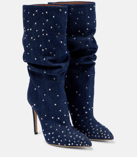 Paris Texas Holly Embellished Denim Boots