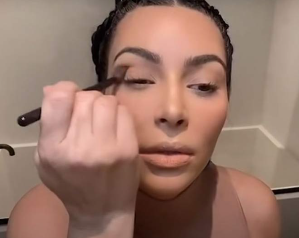 Kim Kardashian Creating Sultry Eyes Look