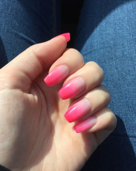 Reverse Pink Ombre Nails