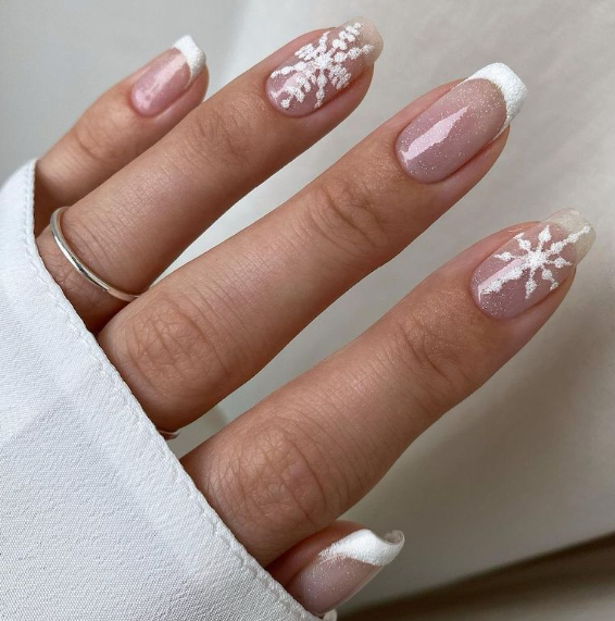 Icy Snowflakes Nails