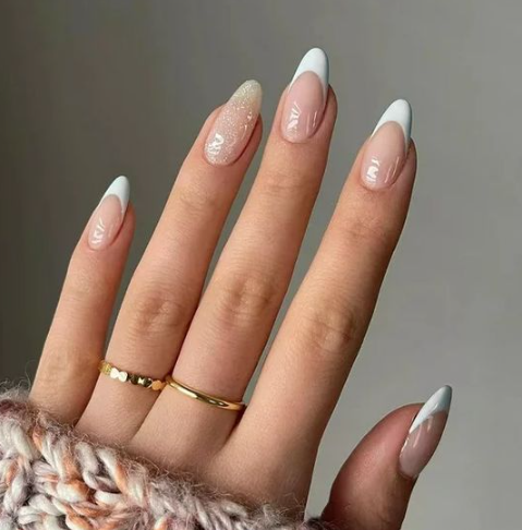 Ombre White And Nude Nails