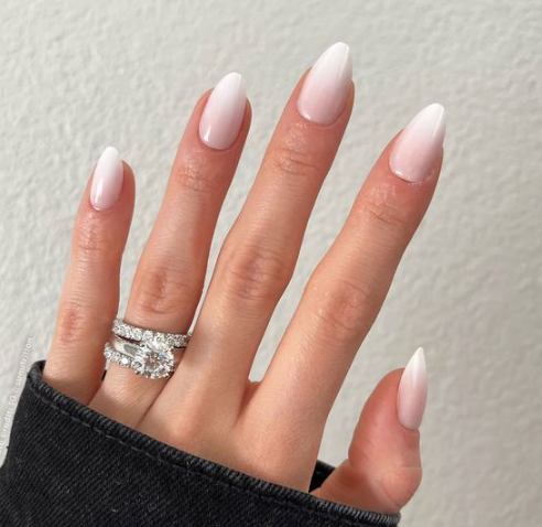 White And Blush Nails