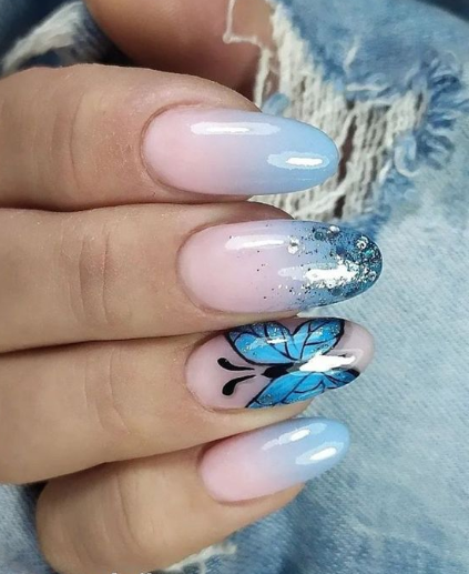 Ombre Butterfly Nails