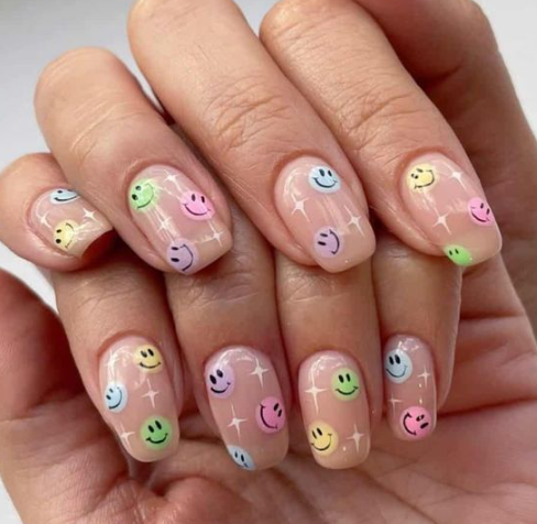 Cute Short Smiley Nails
