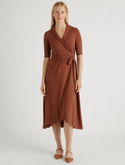 Quince Tencel Jersey Midi Wrap Dress