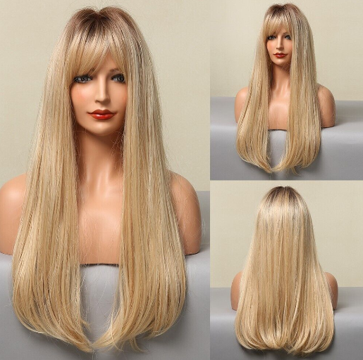 Blonde Hair Wig With Darker Roots