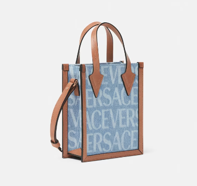 Versace Allover Denim Crossbody Bag