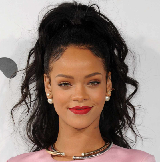 Rihanna High Ponytail Hairstyle