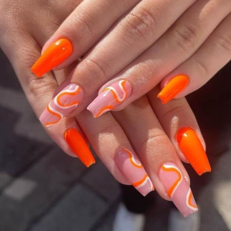 Orange Nail Designs For Summer