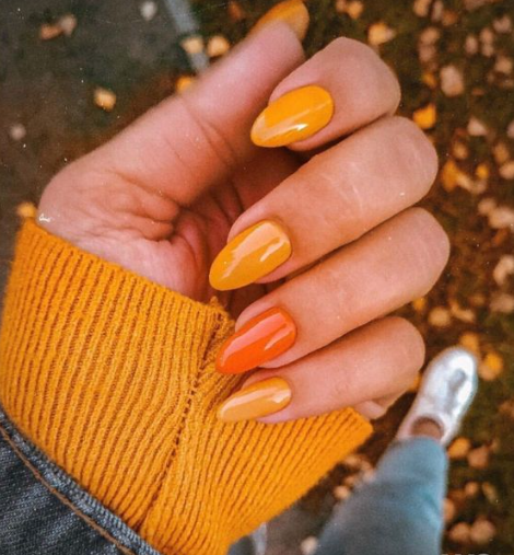 Orange Nail Designs For Fall