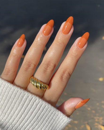 Orange Nail Designs For Winter