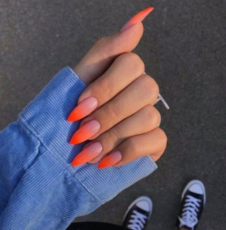 Orange Nail Designs For Spring