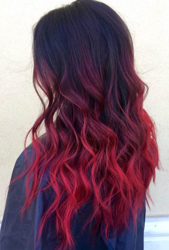 Ombre Red and Black Hair
