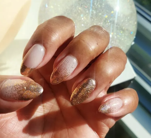 Glitter And Gold Nails