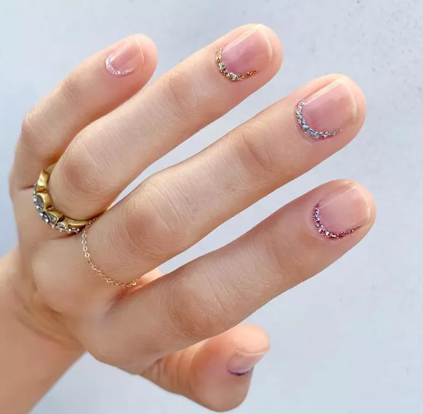 Cuticle Glitter Nails