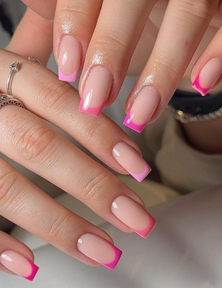 Shades of Pink French Tips