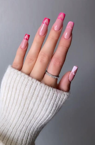 Shades of Pink French Tips