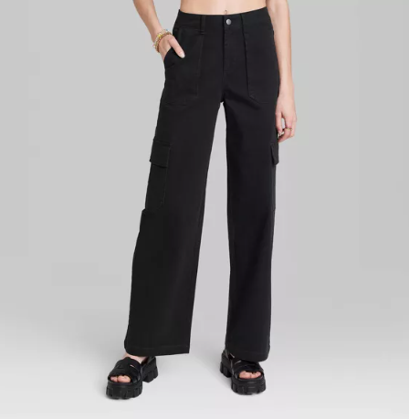 High-Rise Straight Leg Cargo Pants