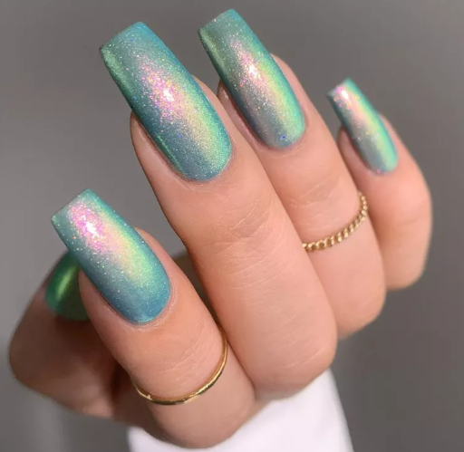 Unicorn Cat Eye Nails