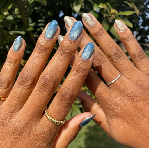 Two-Toned Cat Eye Nails