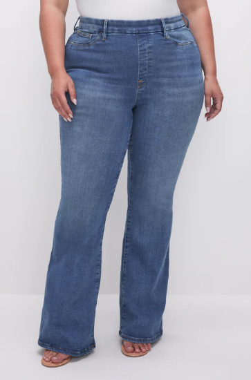 Plus Size Pull-On Flare Jeans