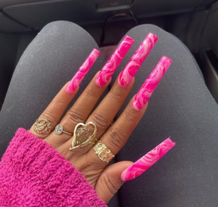 Barbiecore Long Nails