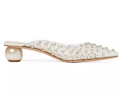 Kate Spade Pearl-Embellished Mule Heels