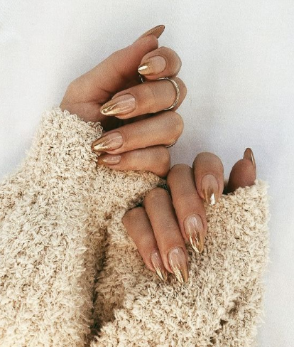 Soft Gold French Tips