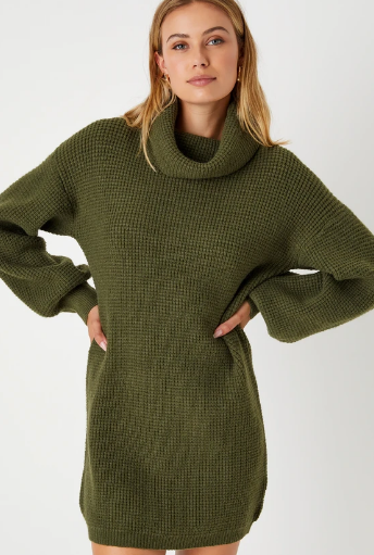 Cowl Neck Sweater Dress