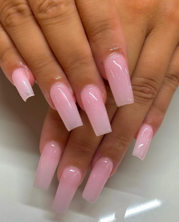 Milky Nude Coffin Nails