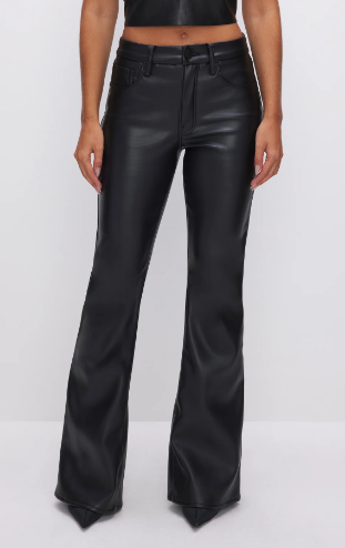 Good American Flare Leather Pants