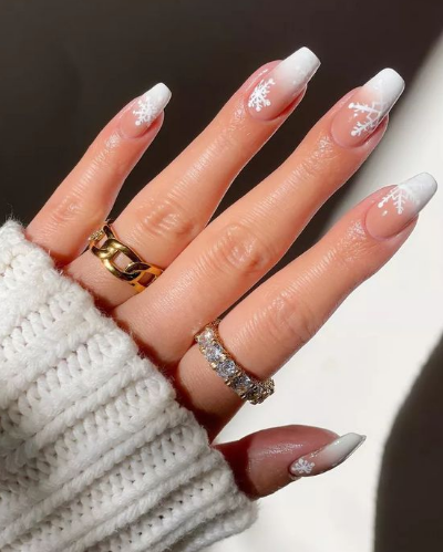 Snowflakes French Ombre