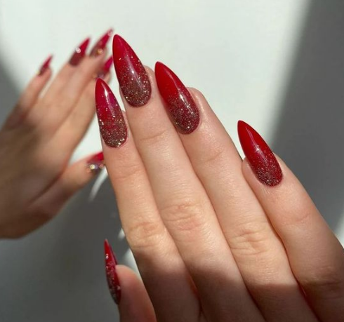 Red Glittery Ombre